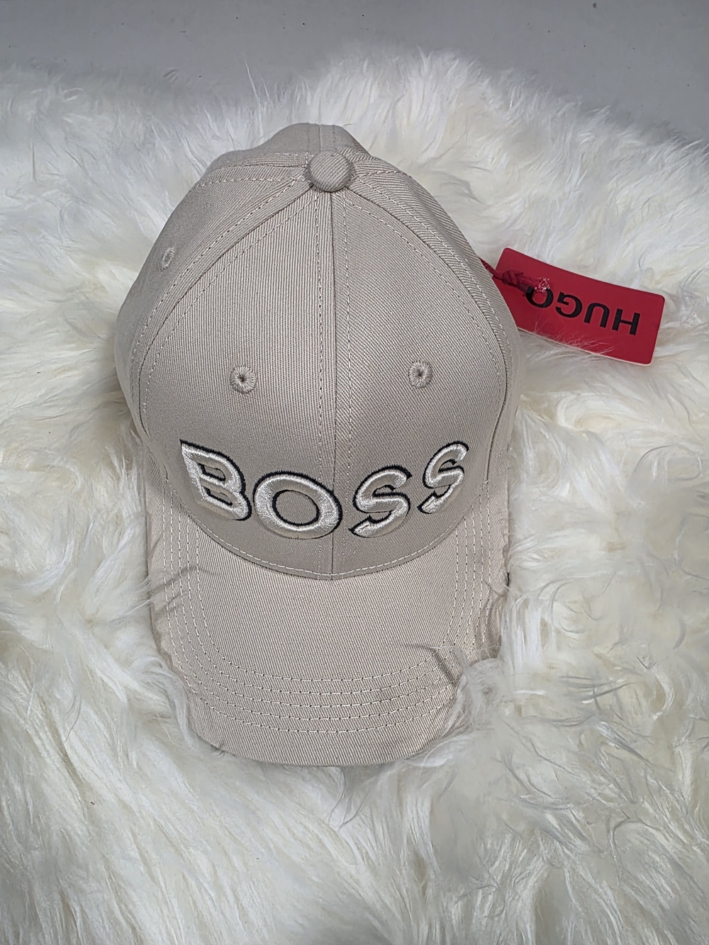Hugo Boss Beige Logo Baseball Cap